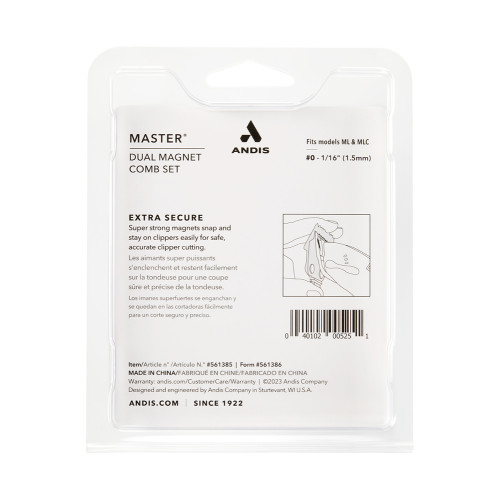 #561385 ANDIS MASTER DUAL MAGNET OG SIZE 0 COMB