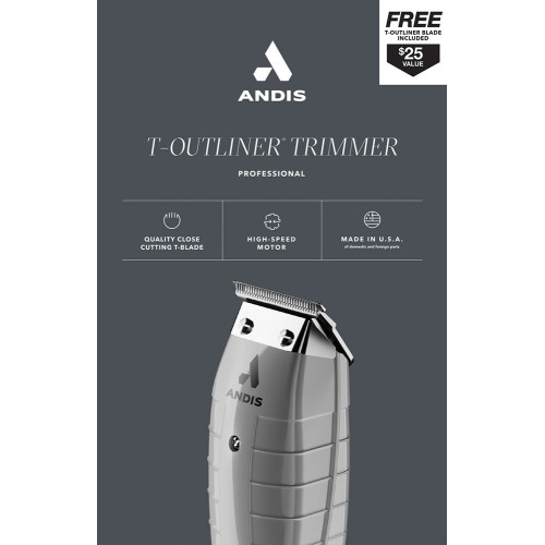 #563394 ANDIS T-OUTLINER TRIMMER W/ FREE REPLACEMENT BLADE