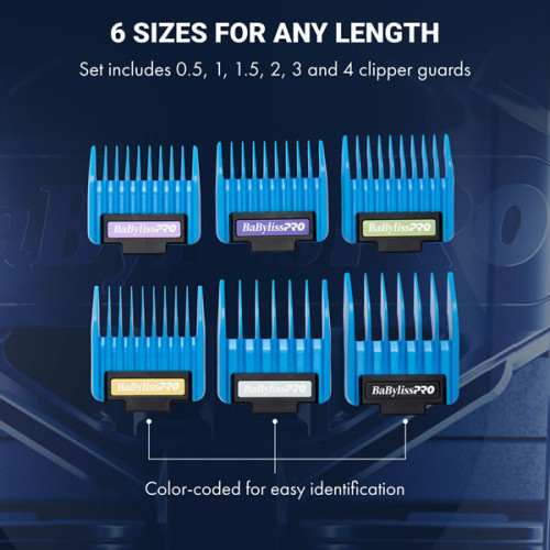 #FXPCMG BABYLISSPRO PRECISION MAGNETIC CLIPPER GUARDS 6PK