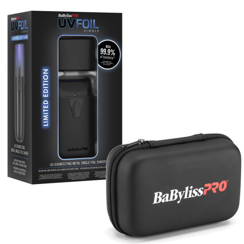 #FXLFS1MB / FXFS2BPCASE BabylissPro UV Single Foil Matte Black Shaver w/ Case