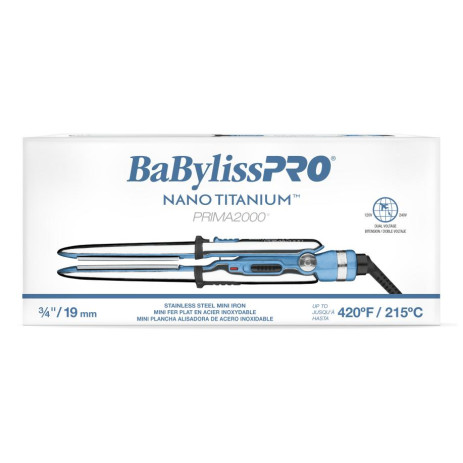 #BNT2000 BABYLISSPRO NANO TITANIUM PRIMA 2000 MINI STRAIGHTENER 3/4''