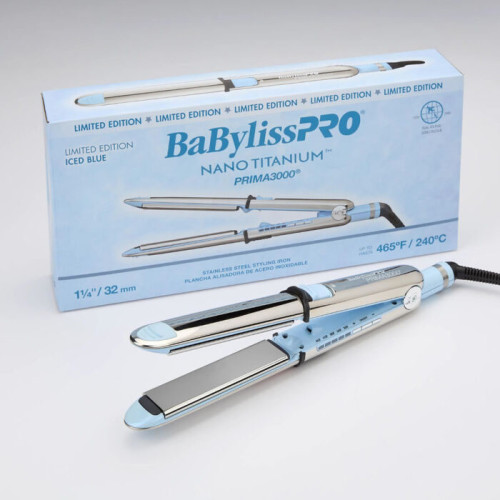 #BNT3000TLB BABYLISSPRO NANO TITANIUM ICED BLUE PRIMA3000 STRAIGHTENER 1.25"