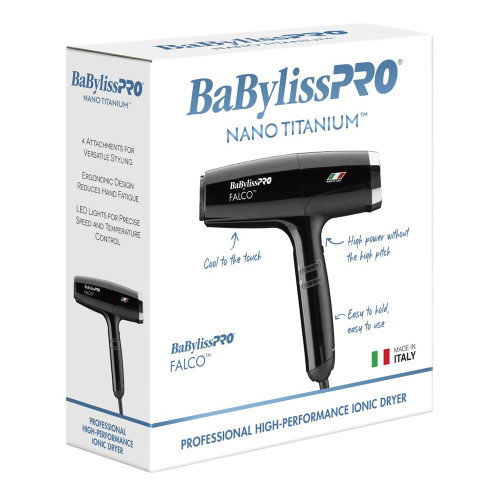 #BNT8550B BABYLISSPRO NANO TITANIUM FALCO DRYER - BLACK