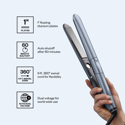 #BNTE100T BABYLISSPRO TRUE TENSION FLAT IRON 1"