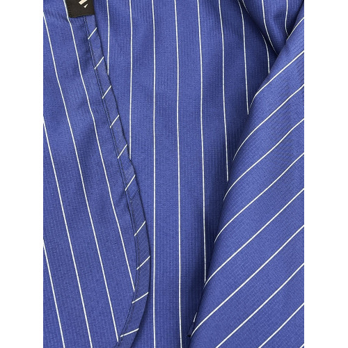 BARBER STRONG THE BARBER CAPE - BLUE w/ WHITE PINSTRIPES