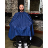 BARBER STRONG THE BARBER CAPE - BLUE w/ WHITE PINSTRIPES 