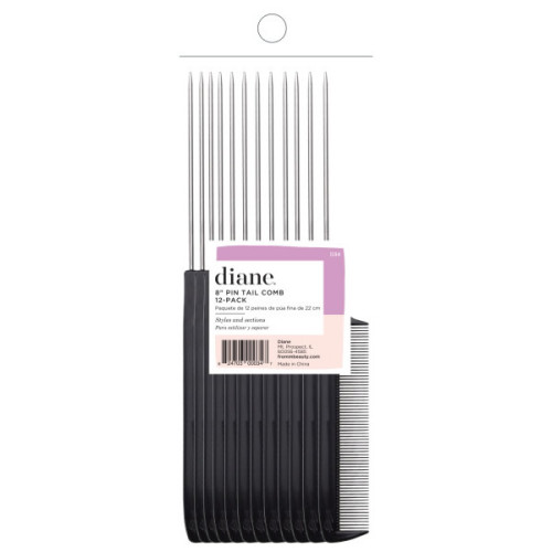 #D34 DIANE STEEL PIN TAIL COMBS 12/DL