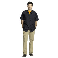 #D789 BARBER JACKET w/ZIPPER XXL (BLACK)