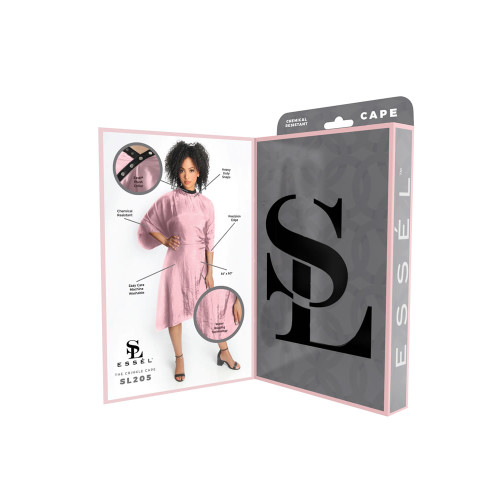 #SL205P ESSEL - CRINKLE CHEMICAL CAPE (PINK)