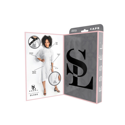 #SL205W ESSEL - CRINKLE CHEMICAL CAPE (WHITE)