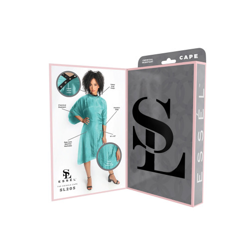 #SL205T ESSEL - CRINKLE CHEMICAL CAPE (TEAL)