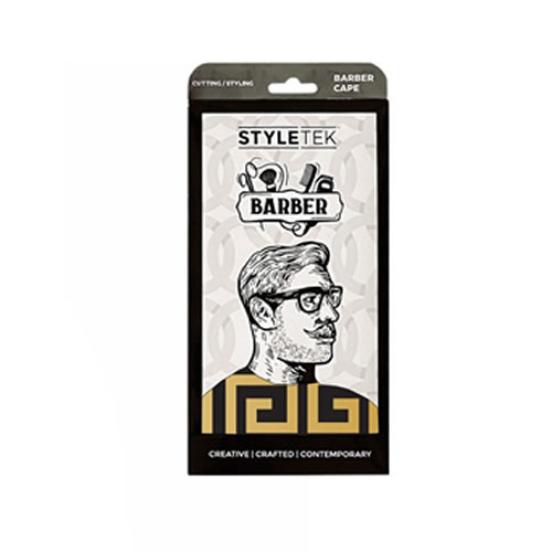 STYLETEK BLACK/GOLD MILAN BARBER CAPE