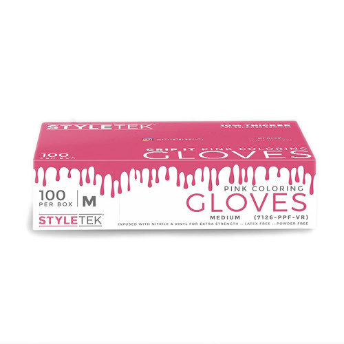 STYLETEK PINK POWDER FREE VINYL GLOVES 