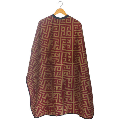 STYLETEK RED/GOLD MILAN BARBER CAPE