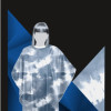 #F7062 FROMM TIEDYE HAIRSTYLING CAPE - BLUE