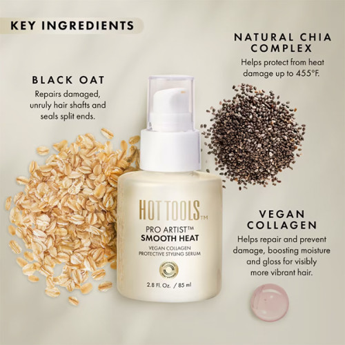 Hot Tools Pro Artist Smooth Heat Vegan Collagen Styling Serum 2.8oz