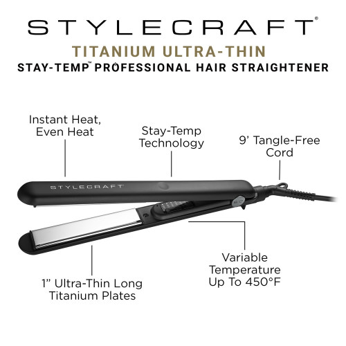 #SC717B Stylecraft Stay-Temp Flat Iron 1"