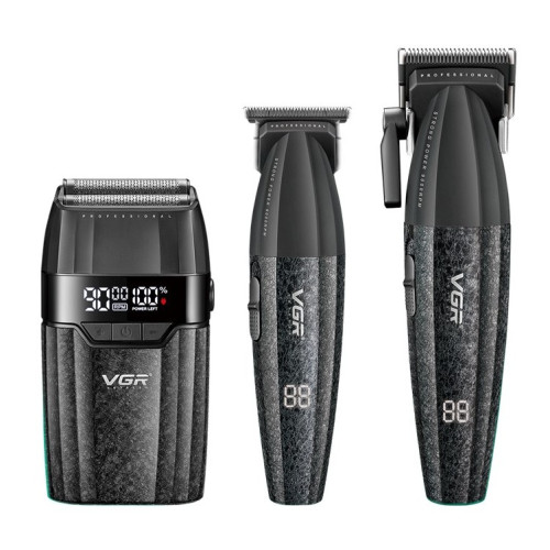 #V-640S3 VGR Pro Clipper Trimmer Shaver Trio - Black